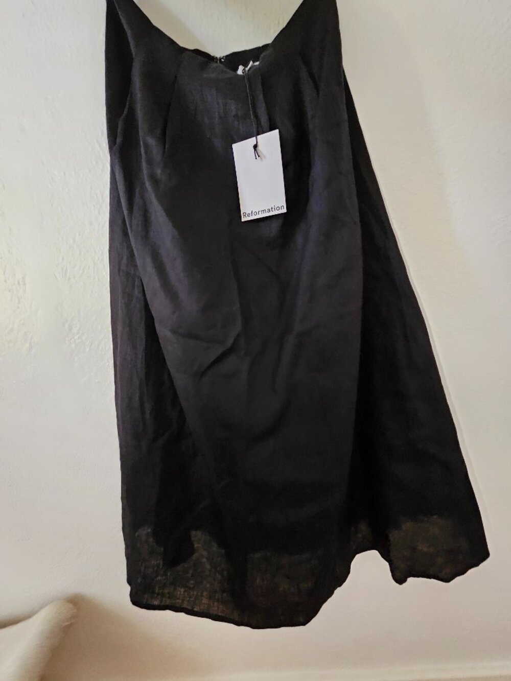 Reformation Black Linen Midi Skirt - Size 4